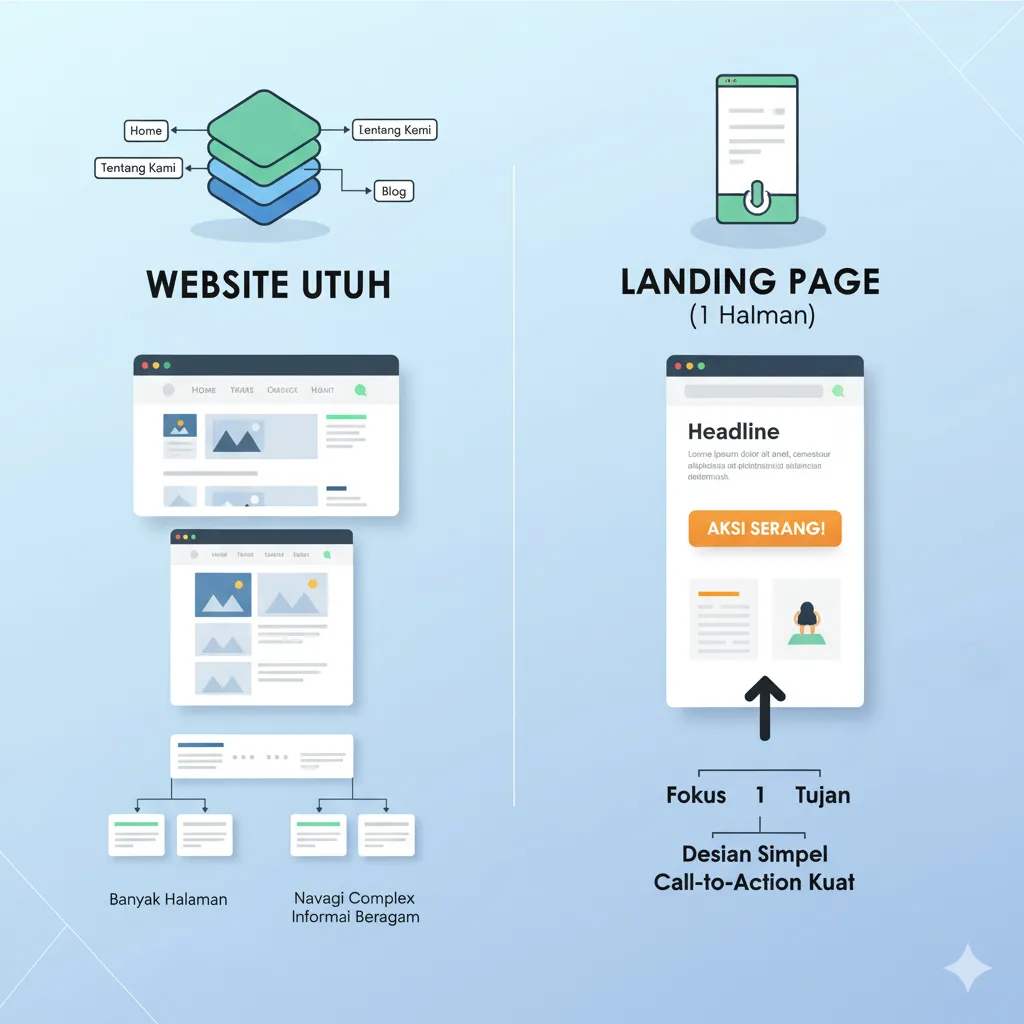 Landing Page vs. Website: Mana yang Sebenarnya Anda Butuhkan?